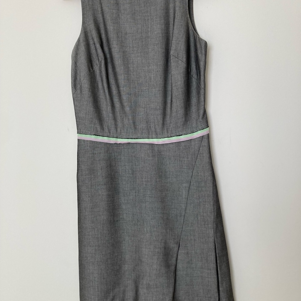 BCBG Charcoal Midi Dress with Pastel Trim